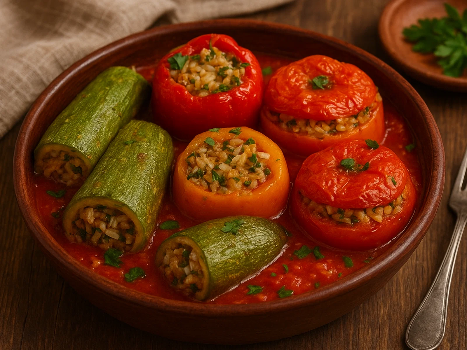 Mahshi – Gefülltes Gemüse mit Reis, Kräutern und Tomaten