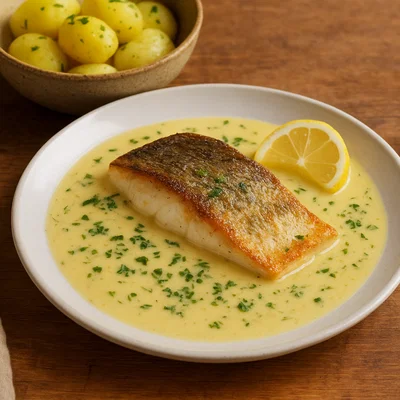 Seebarsch in Zitronen-Buttersauce