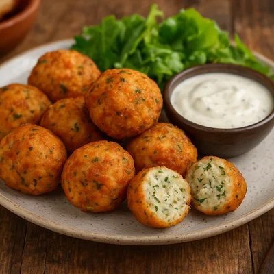 Knusprige Fischbällchen mit Kräutern