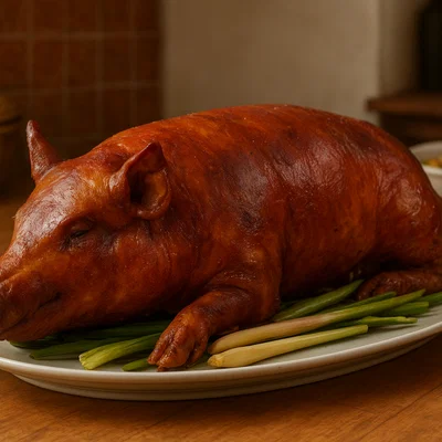 Philippinisches Lechon vom Schwein aus dem Backofen