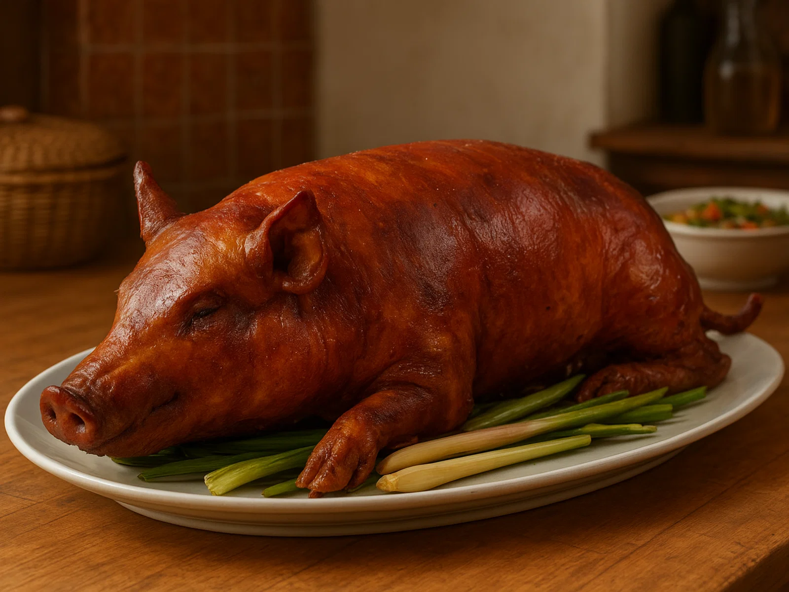 Philippinisches Lechon vom Schwein aus dem Backofen