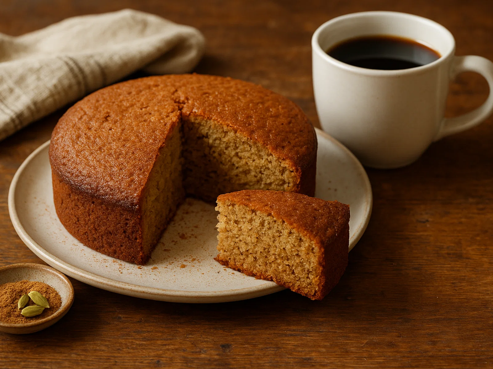 Kaffemik Kuchen mit Kaffee, Zimt und Kardamom