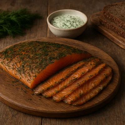 Gravad Lachs mit kaltem Rauchfinish
