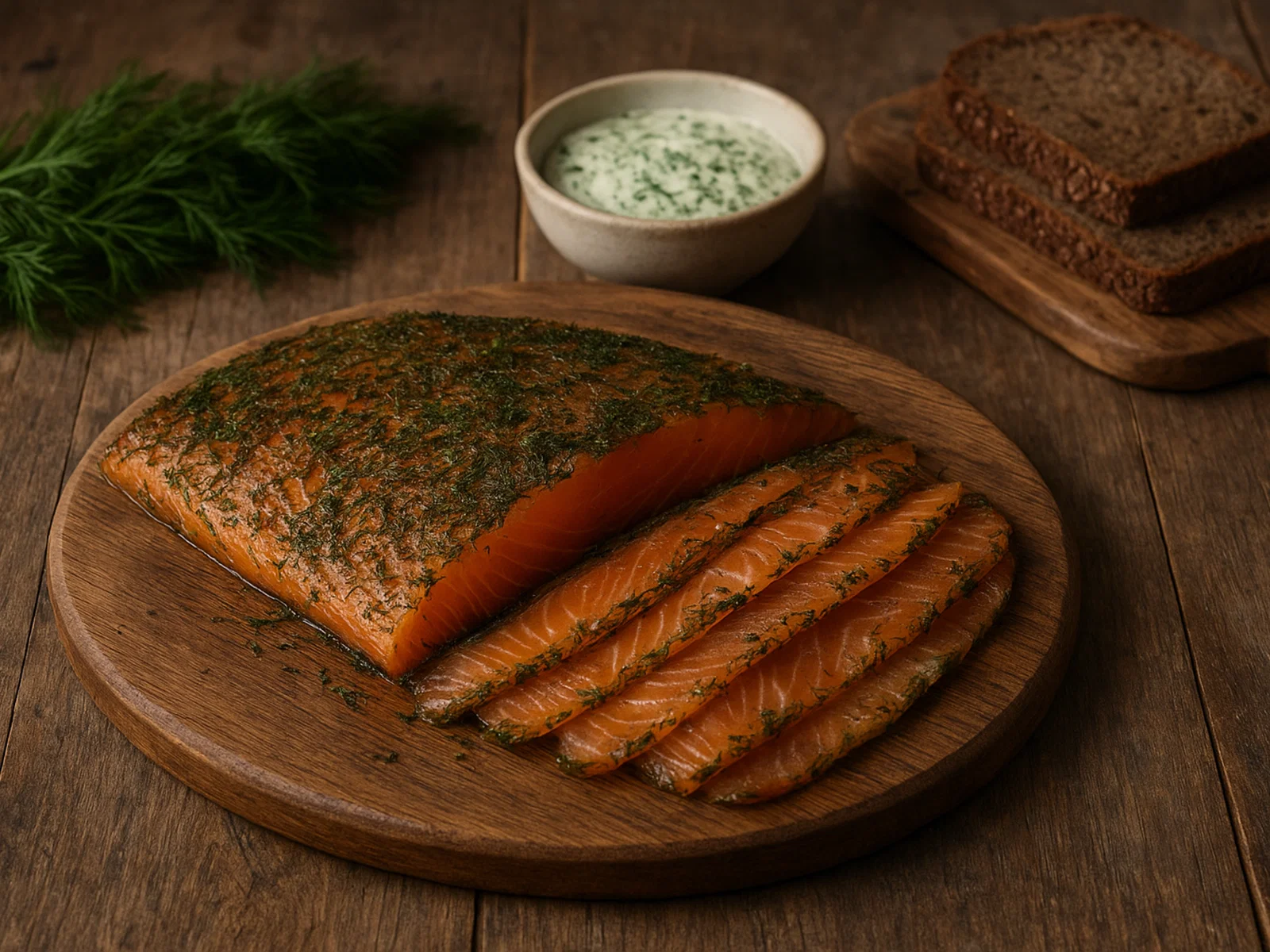 Gravad Lachs mit kaltem Rauchfinish