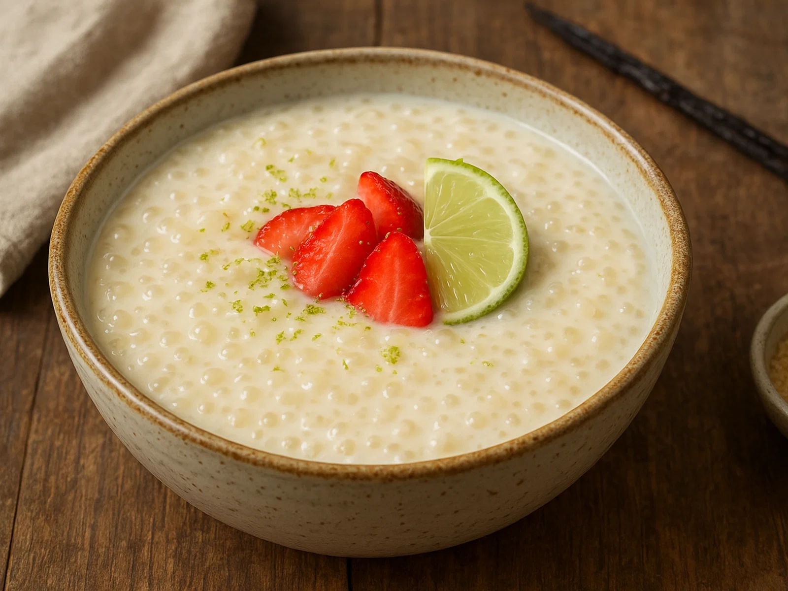 Cremiger Tapioka-Pudding mit Kokosmilch und Vanille