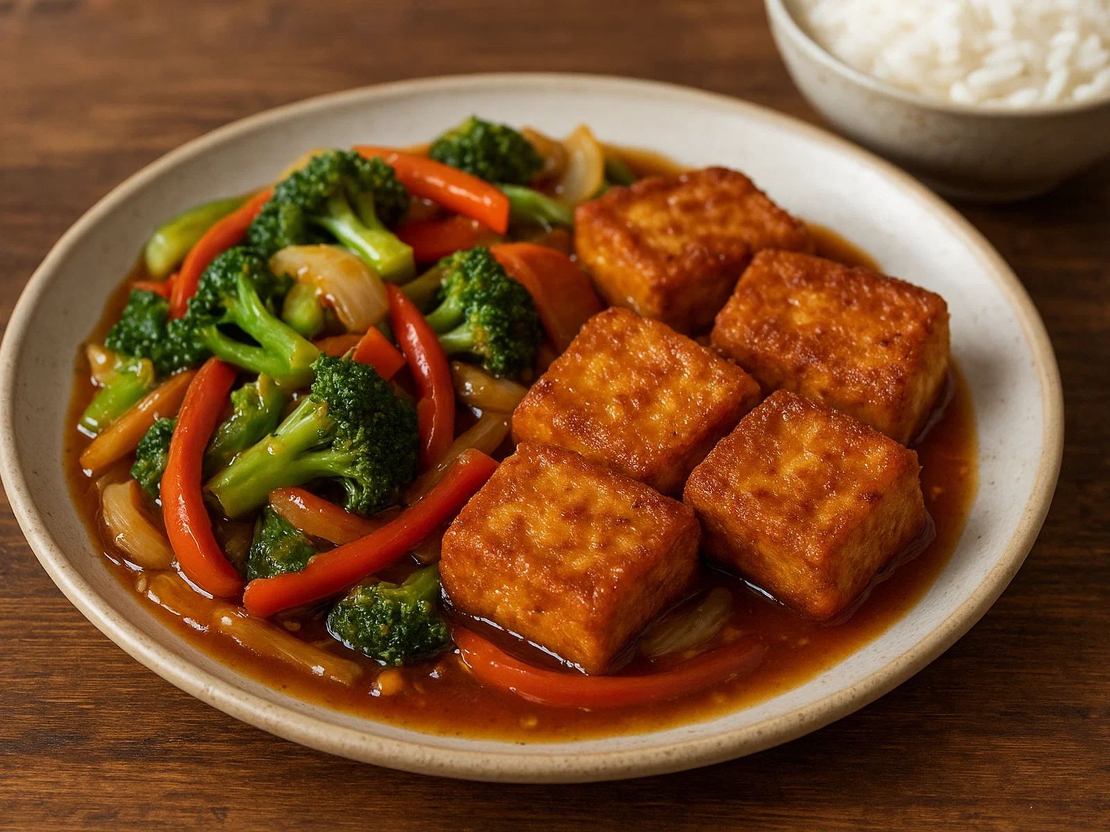 Taiwanesischer knuspriger Tofu mit Gemüse