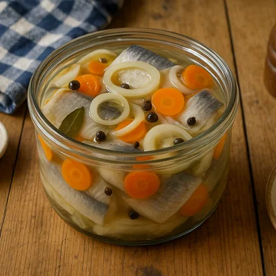 Skandinavischer Sill (eingelegter Hering in Essigmarinade)