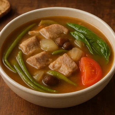 Philippinisches Schweine‑Sinigang mit Tamarinde