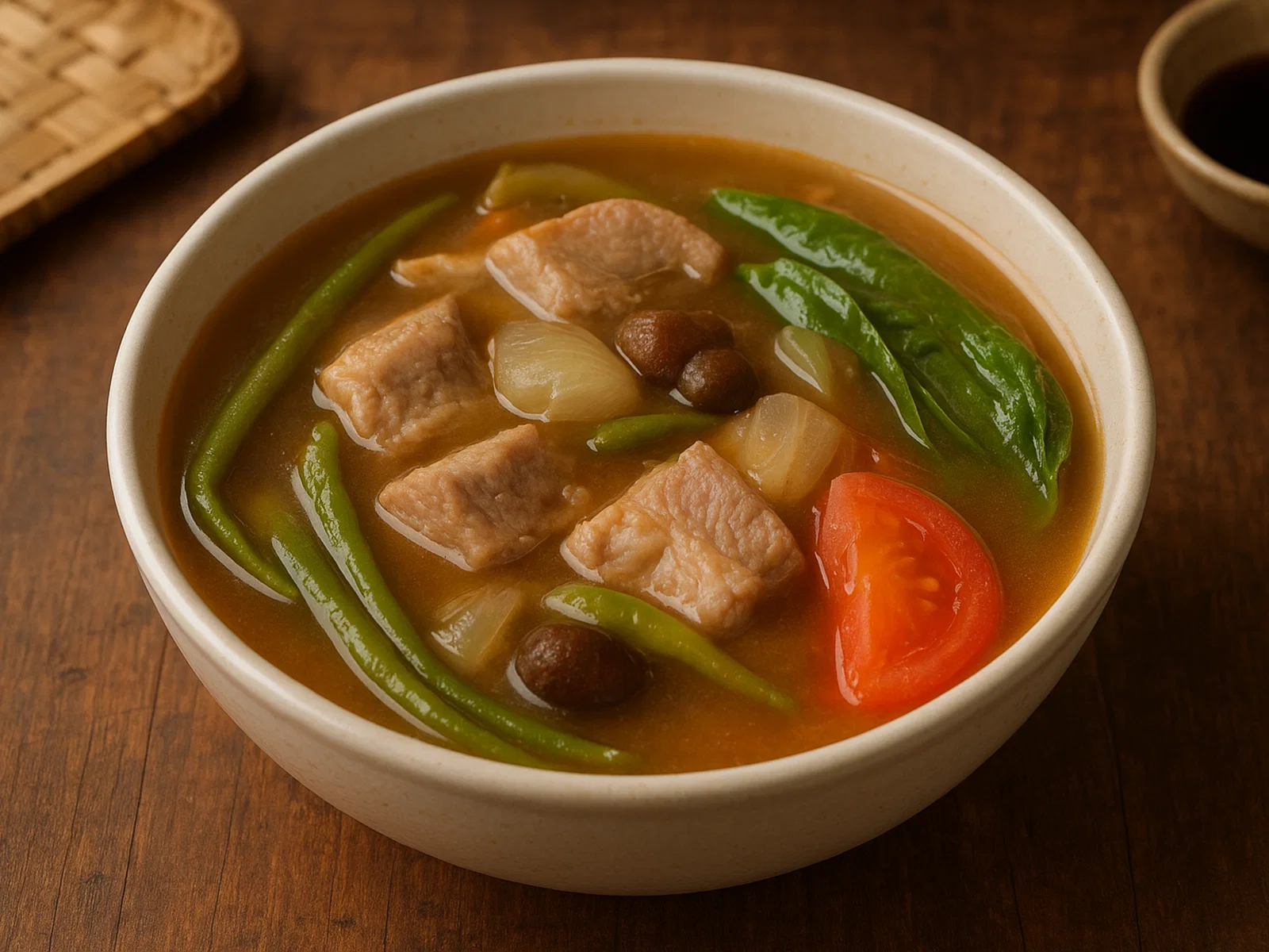 Philippinisches Schweine‑Sinigang mit Tamarinde