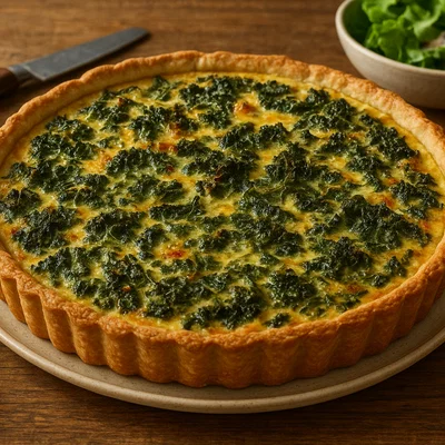 Grünkohl-Quiche mit knusprigem Mürbeteig