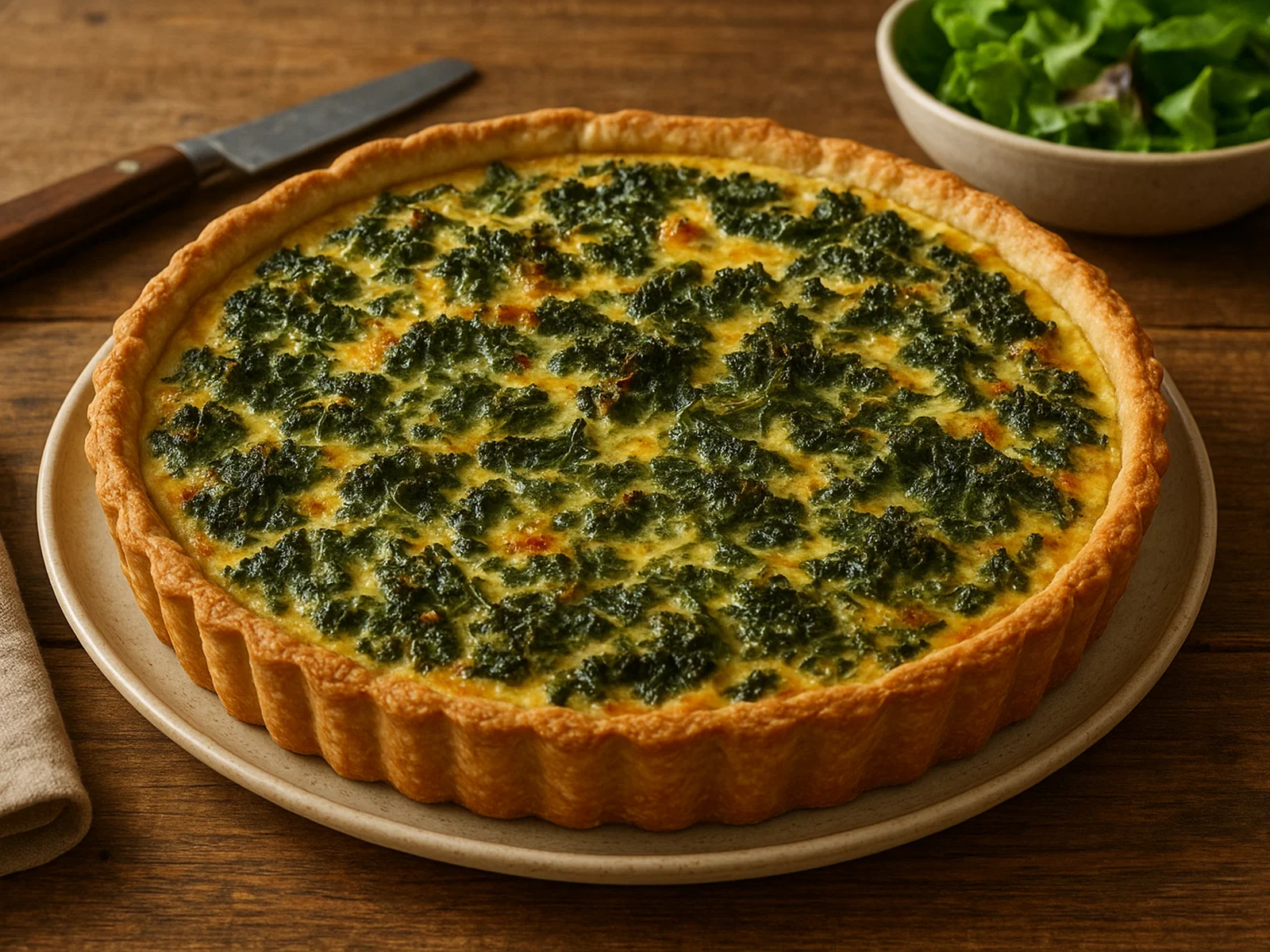 Grünkohl-Quiche mit knusprigem Mürbeteig