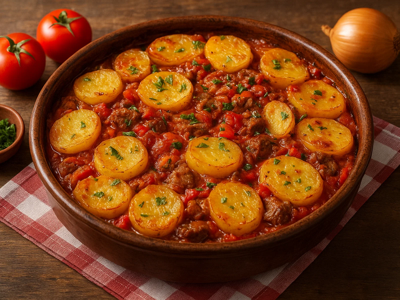 Tavë me patate (Tute ne mbatata) – Albanischer Kartoffel-Fleisch-Auflauf