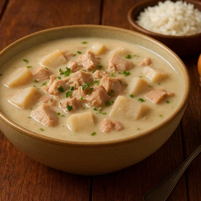 Pulaka-Thunfisch-Suppe