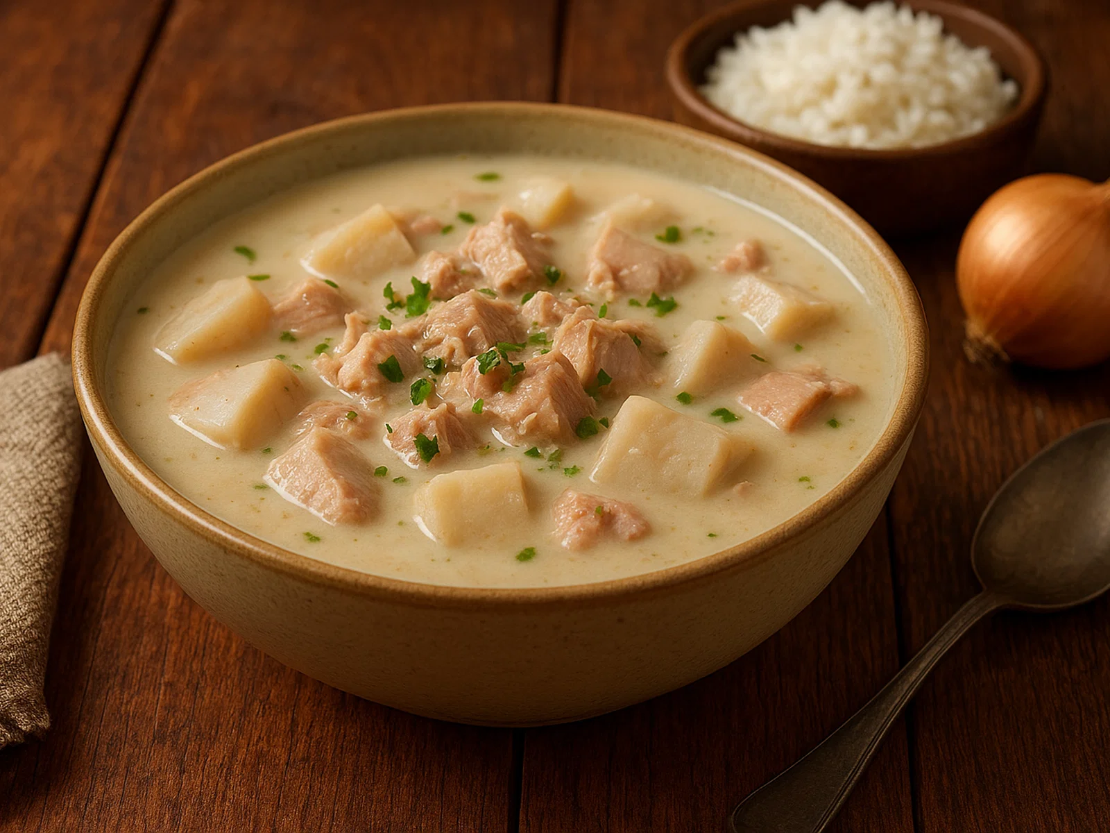 Pulaka-Thunfisch-Suppe