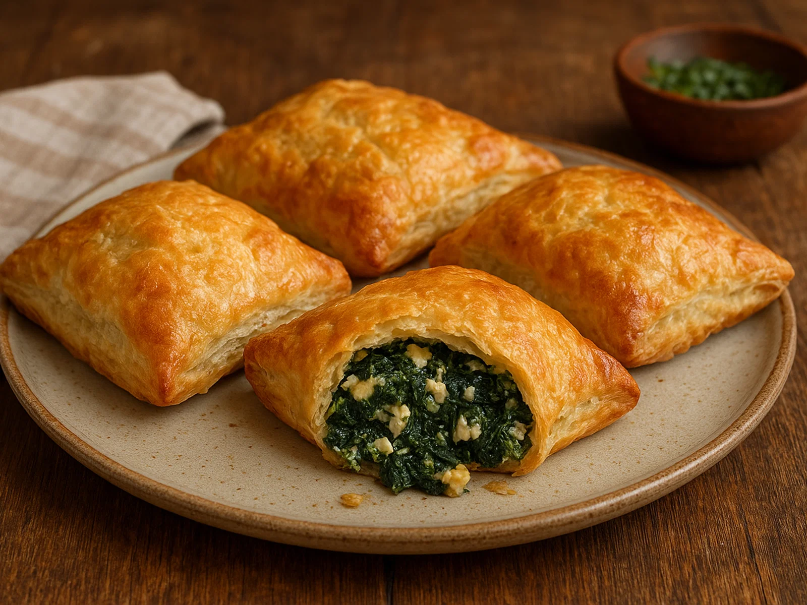 Schreckliche Spinat-Puffs aus Blätterteig mit Feta