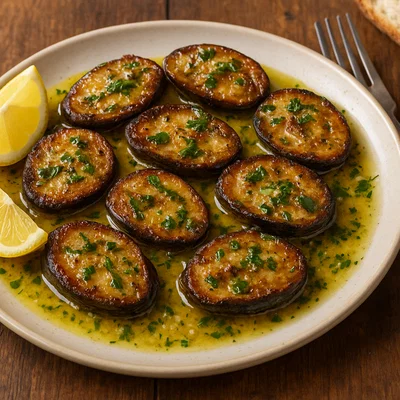 Gebratene Paua (neuseeländische Abalone) mit Zitronen-Knoblauch-Butter