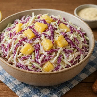 Coleslaw mit Ananas und Joghurtdressing