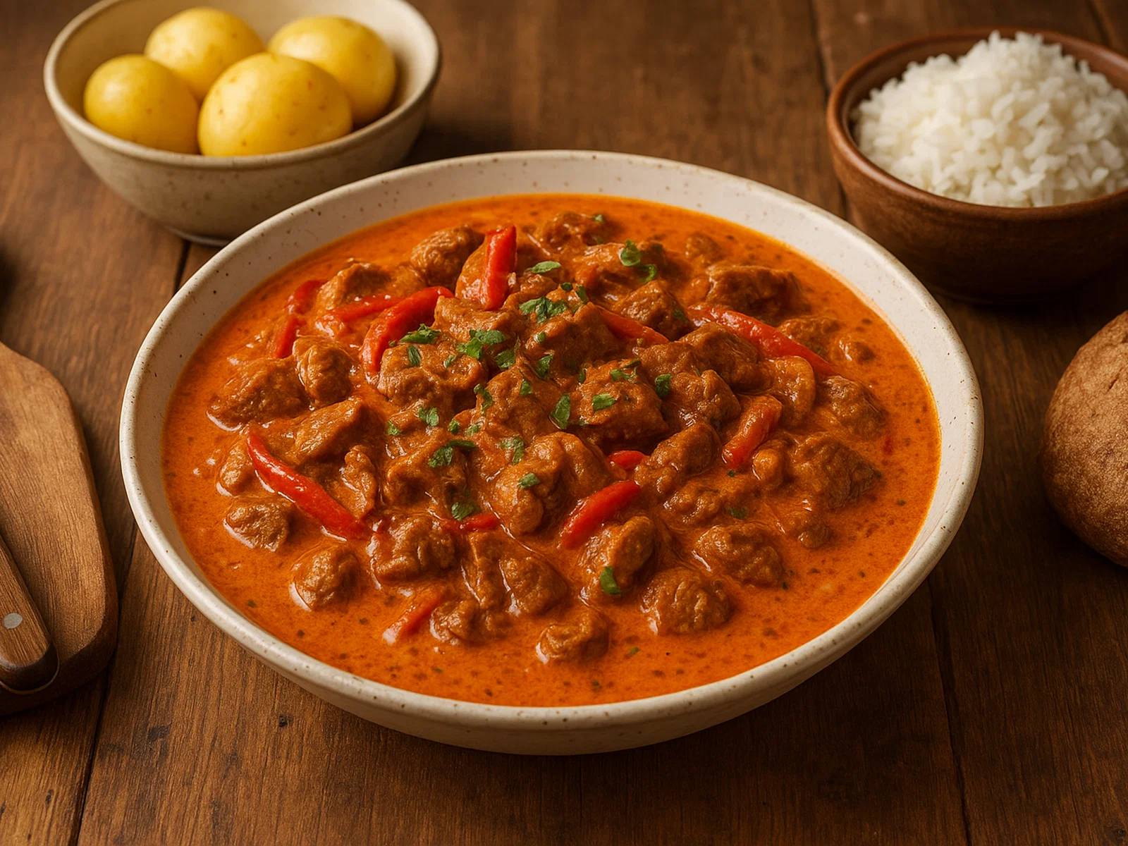 Fekei – geschmortes Rindfleisch in pikanter Paprika-Sahnesauce