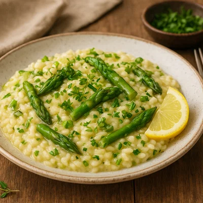 Spargelrisotto mit frischen Kräutern
