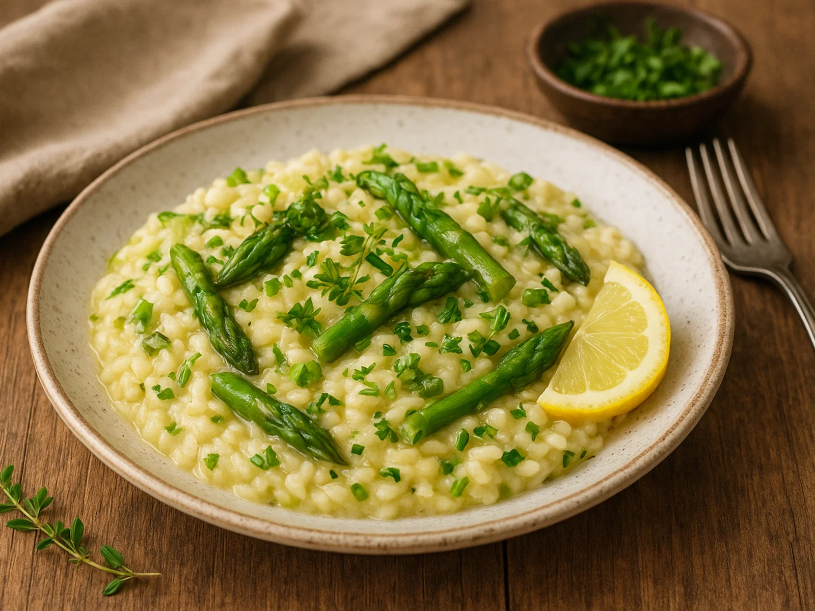 Spargelrisotto mit frischen Kräutern