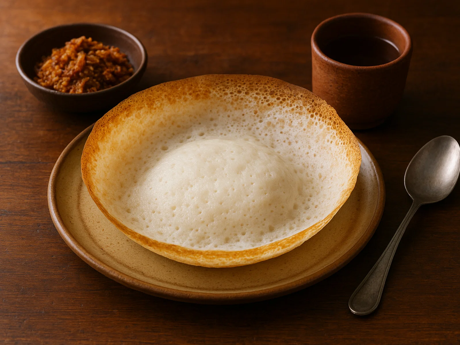 Sri-lankische Hoppers (Appa) aus Reismehl und Kokosmilch