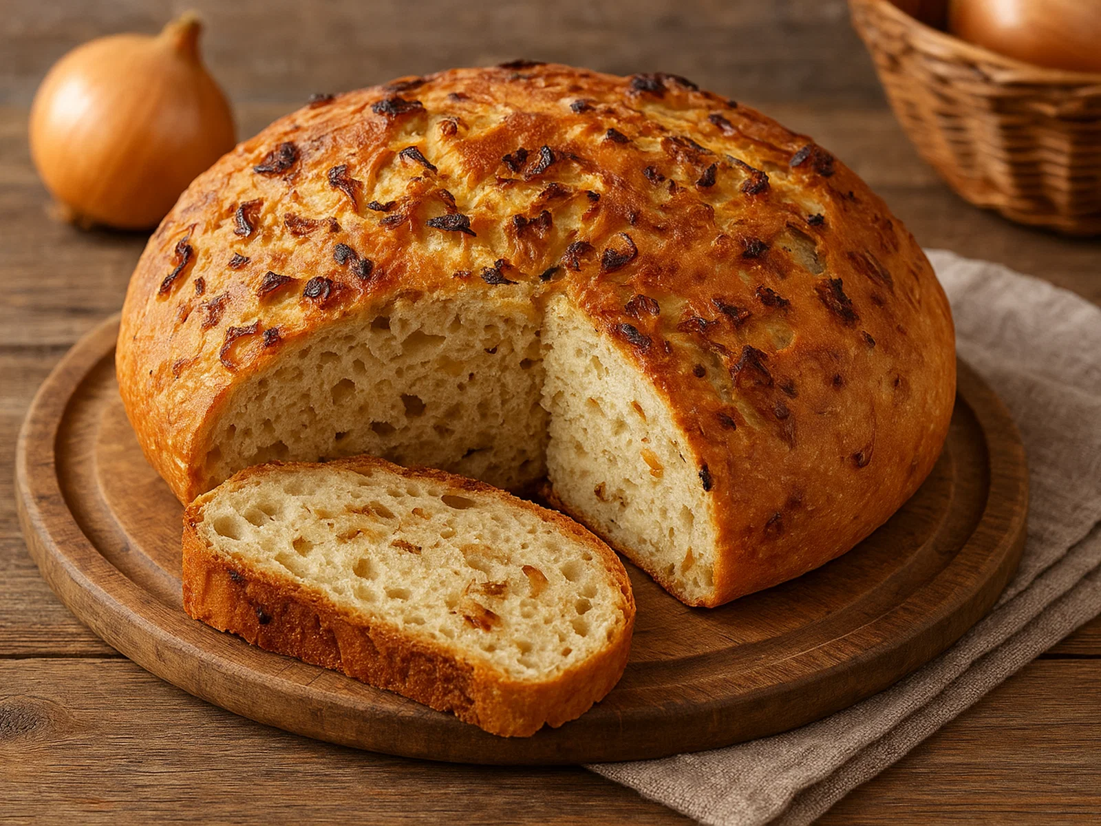 Herzhaftes Zwiebelbrot aus Hefeteig