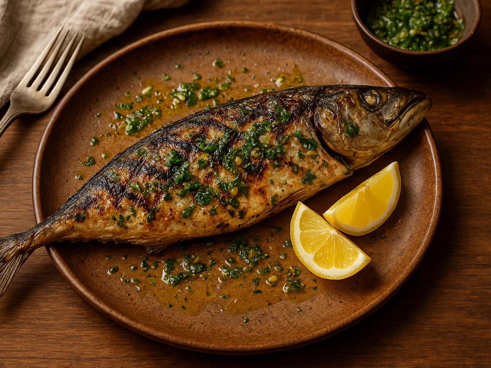 Gegrillter Jackfish mit Zitronen-Kräuter-Marinade