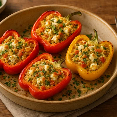 Gefüllte Paprika mit Couscous und Feta