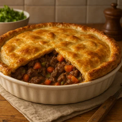 Mudda's Pie – Herzhaftes Rindfleisch-Gemüse-Pie mit knuspriger Kruste