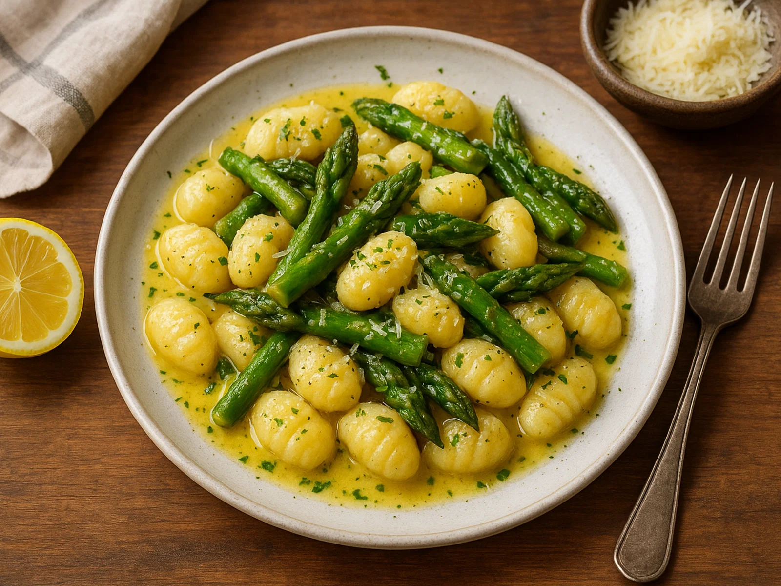 Gnocchi mit grünem Spargel und Zitronenbutter
