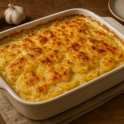 Kartoffelgratin mit Käse überbacken