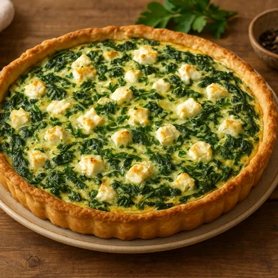 Herzhafte Quiche mit Spinat und Feta