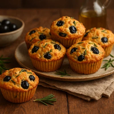 Schwarze Olive-Rosmarin-Muffins