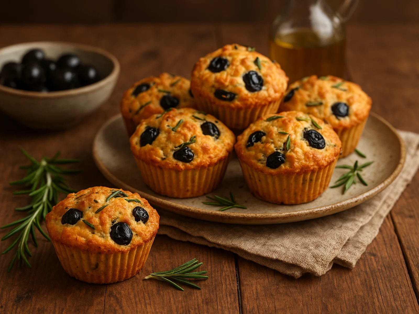 Schwarze Olive-Rosmarin-Muffins