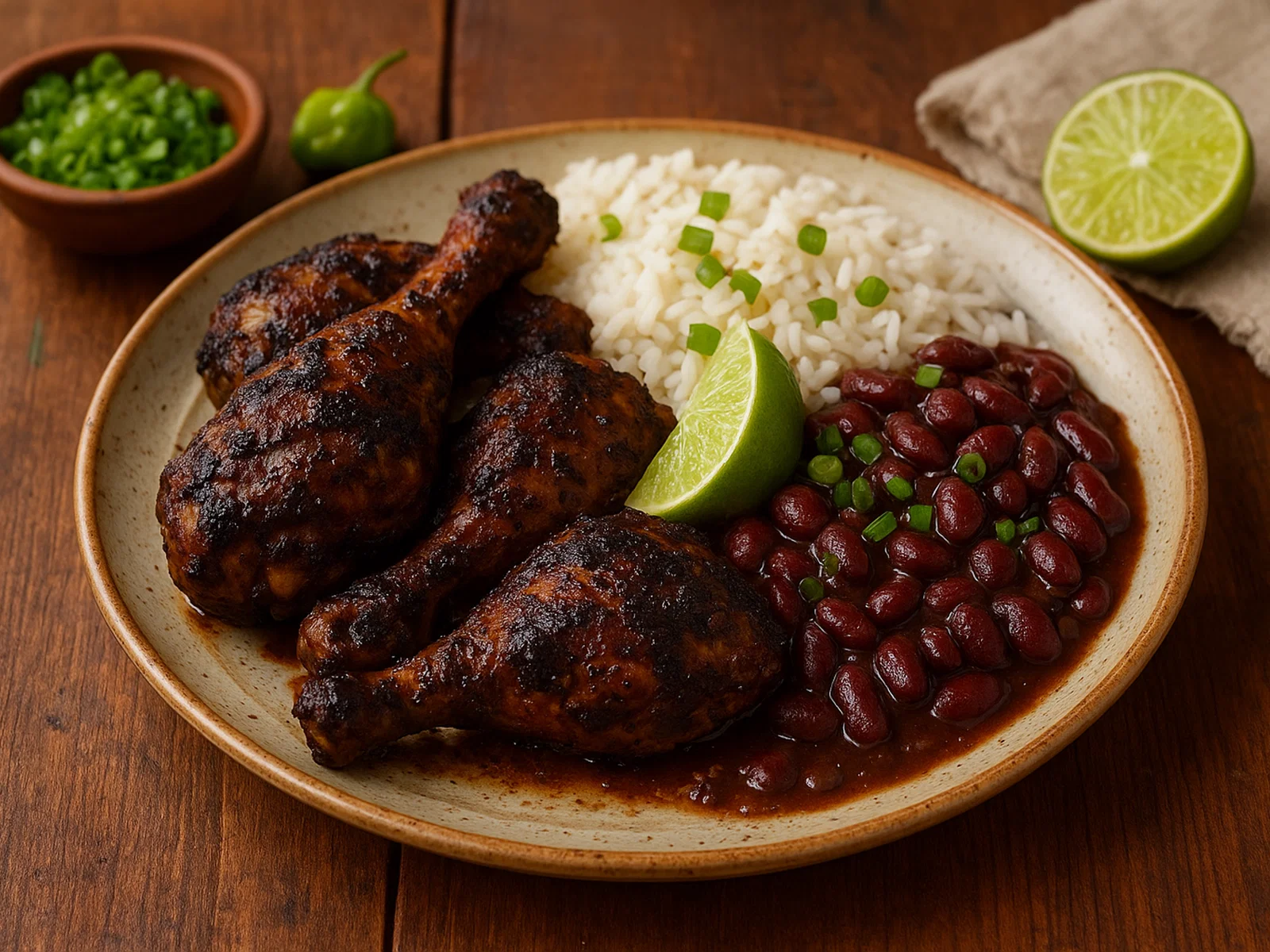 Jerk Hähnchen von der Grillpfanne oder vom Grill