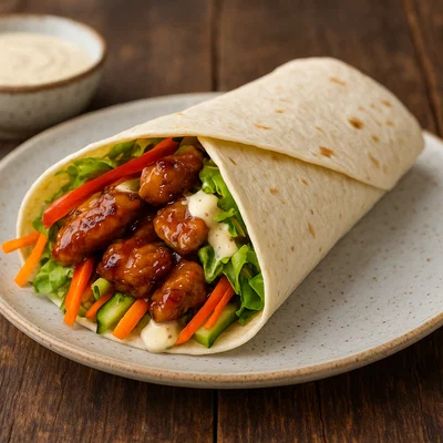 Asiatischer Teriyaki-Hühnchen-Wrap