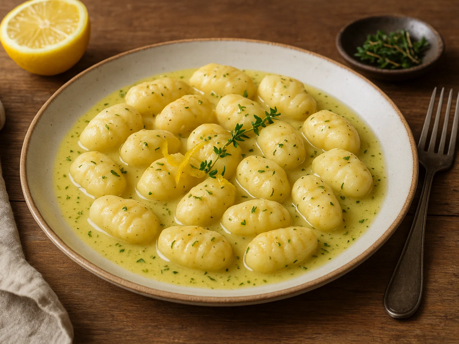 Ricotta-Gnocchi mit Zitronen-Thymian-Sauce