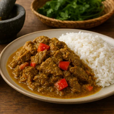 Cha Kroeung Sach Ko – Gebratenes Rindfleisch mit Kroeung-Paste
