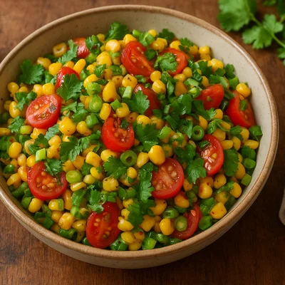 Scharfer Maissalat mit Tomaten und Koriander