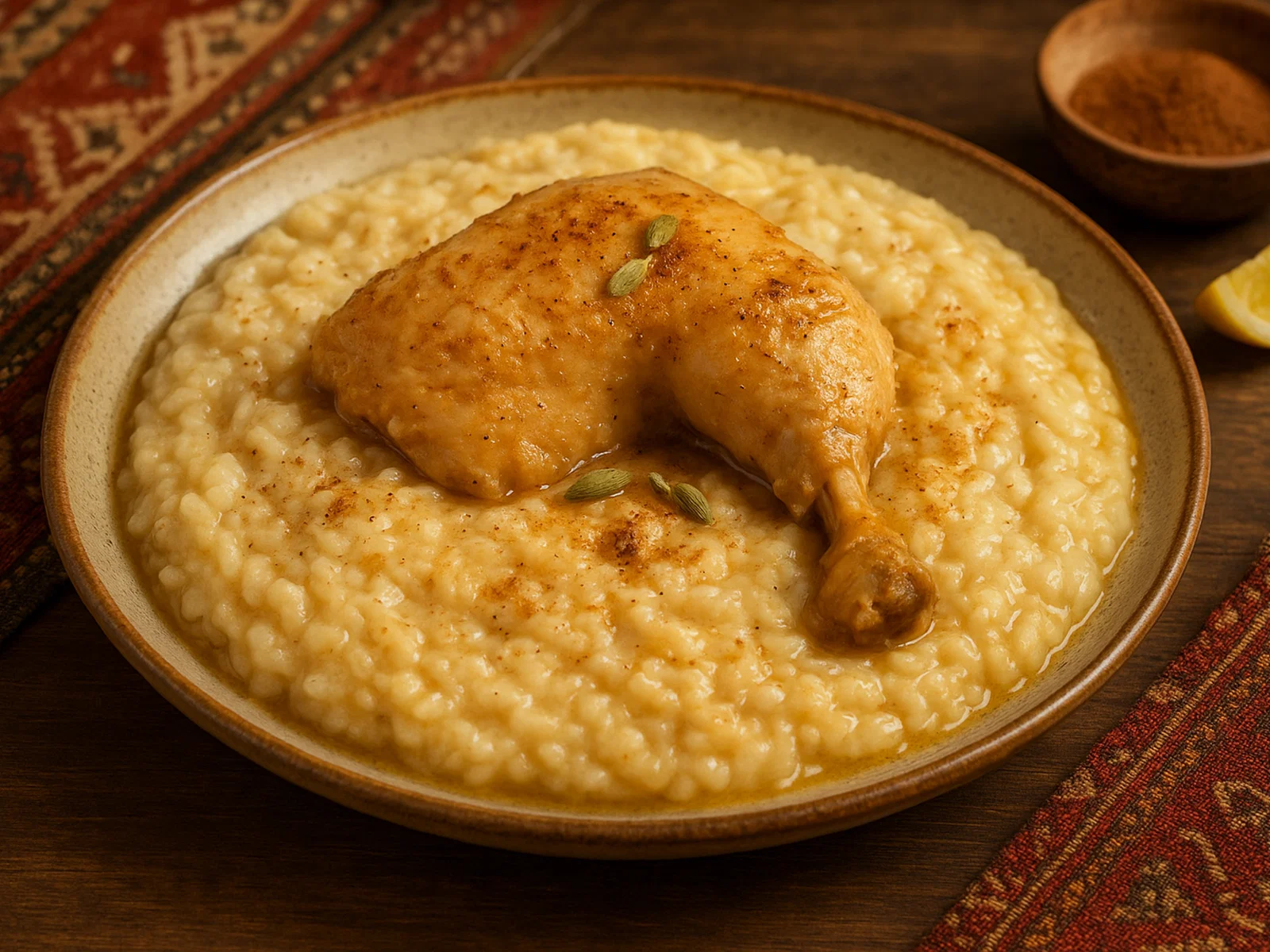 Cremiger saudischer Saleeg mit Huhn