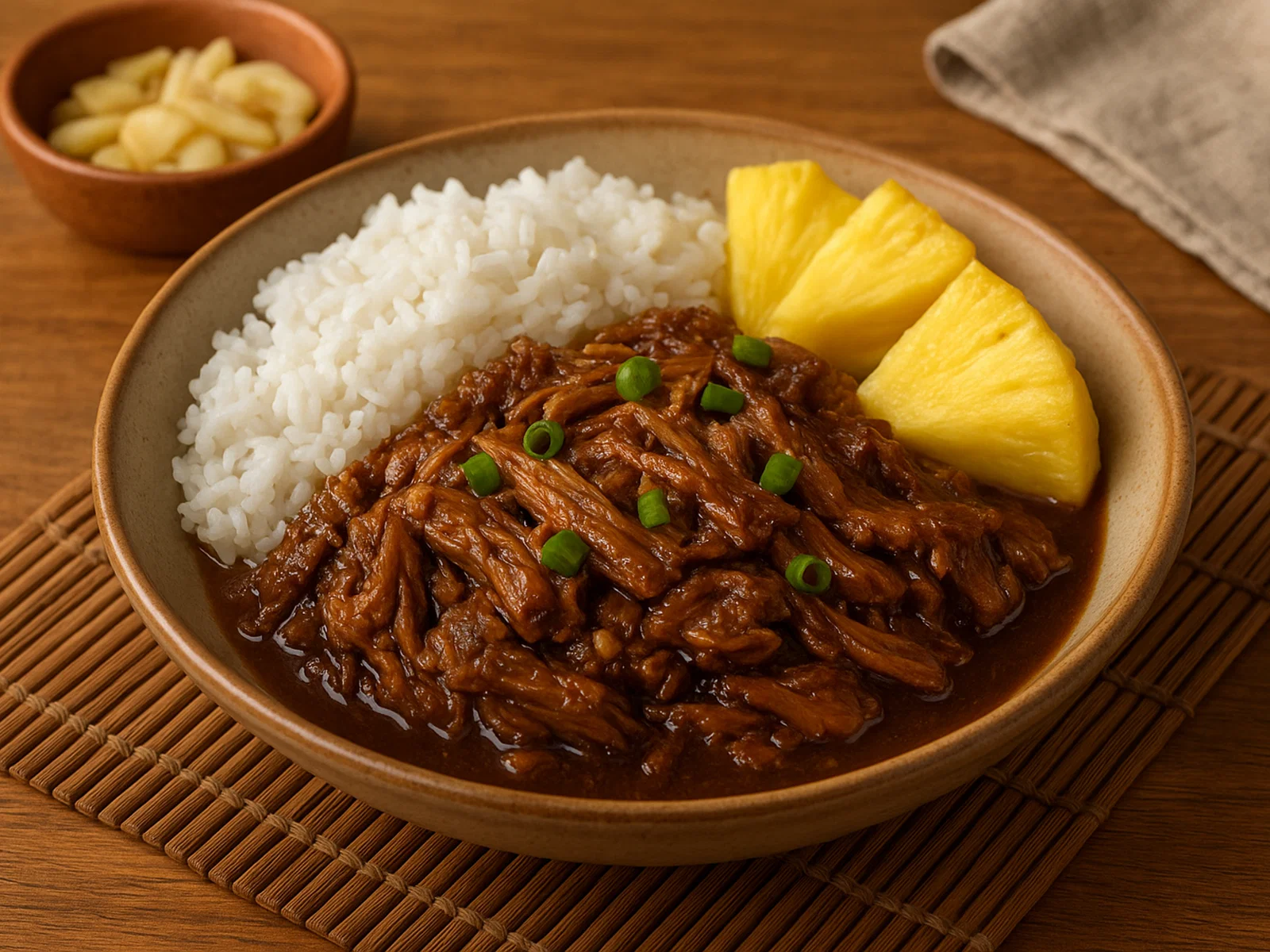 Kekepua'a – Hawaiianisches geschmortes Soja-Knoblauch-Schweinefleisch
