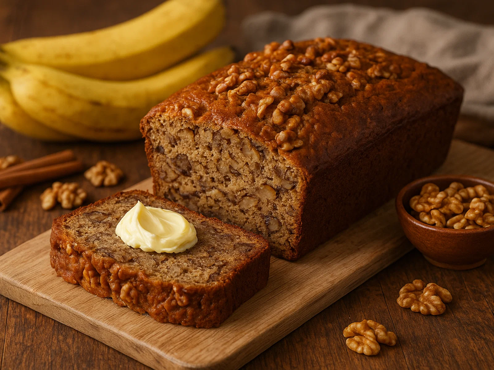 Himmlisches Bananenbrot mit Walnüssen