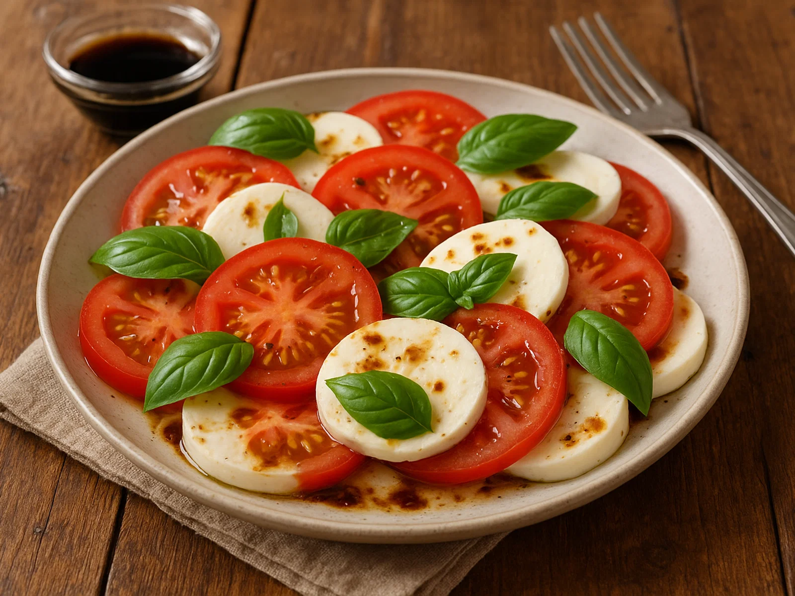 Tomaten-Mozzarella-Salat mit Balsamico-Dressing