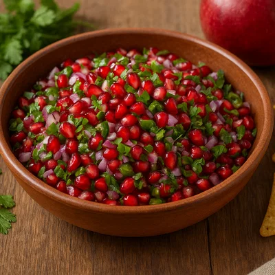 Granatapfel-Salsa mit Limette und Koriander