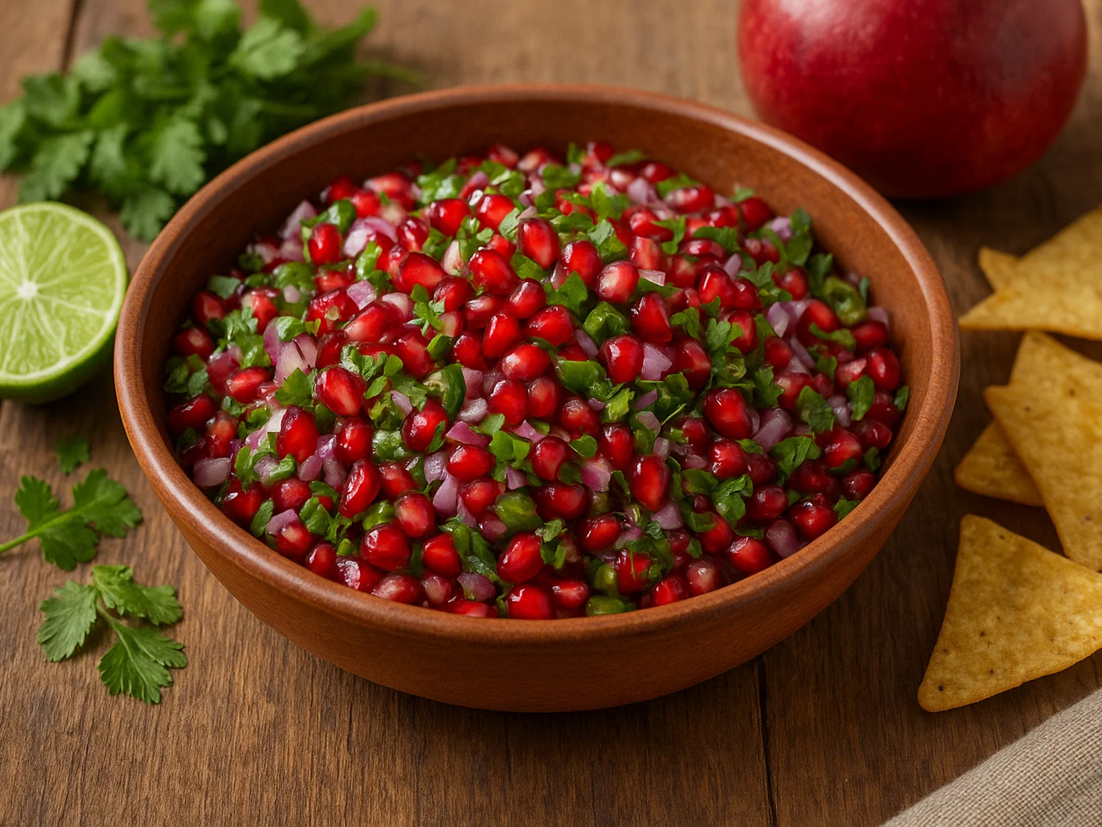 Granatapfel-Salsa mit Limette und Koriander