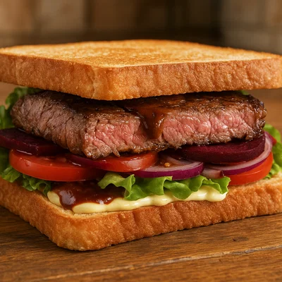 Australisches Steak-Sanga (Rinder-Sandwich)