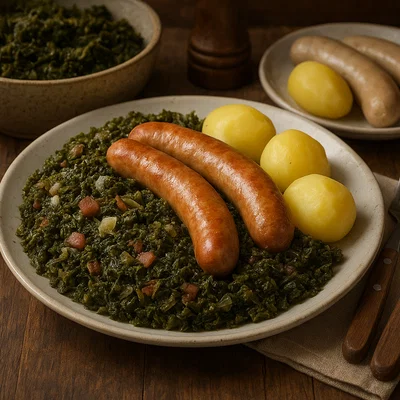 Traditioneller Grünkohl mit Pinkel
