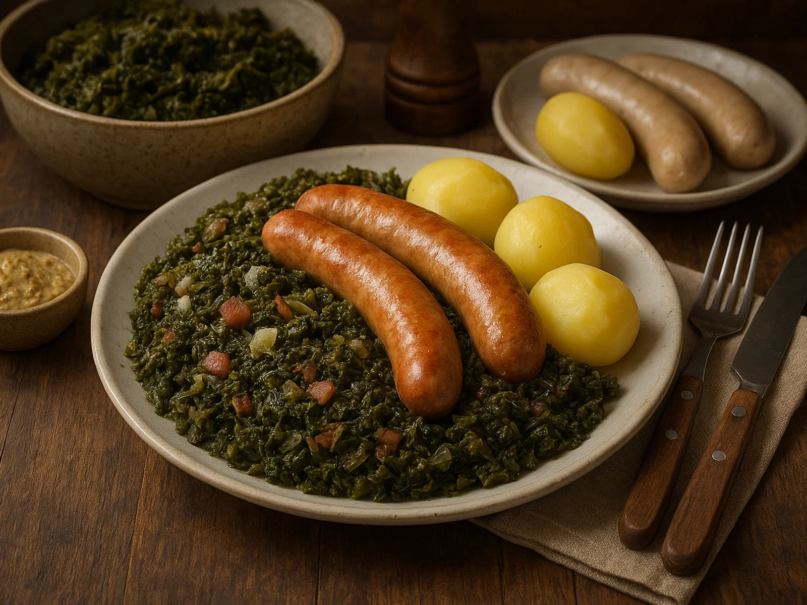 Traditioneller Grünkohl mit Pinkel