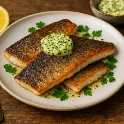 Gebratener Barramundi mit Zitronen-Kräuterbutter