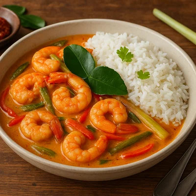 Thai-Garnelen-Curry mit Jasminreis